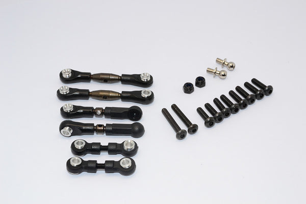 Tamiya M06 Spring Steel Completed Tie Rod - 6Pcs Set Black