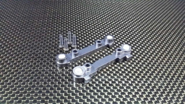 Team Losi Mini 8ight & 8ight-T Aluminum Front Suspension Mount - 2Pcs Gray Silver