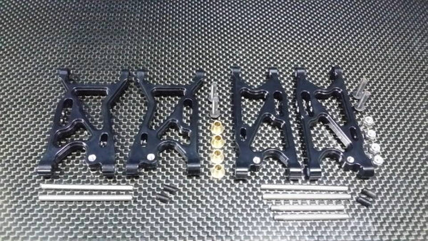 Team Losi Mini 8ight Aluminum Front + Rear Suspension Arms - 2Prs Set Black