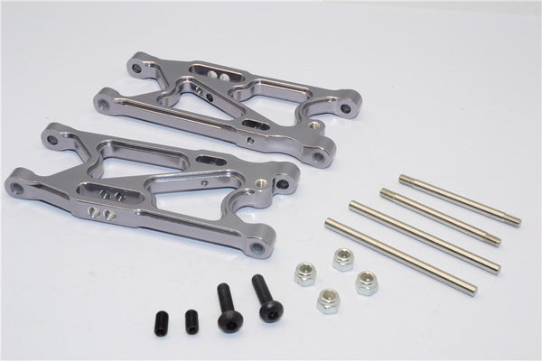 Team Losi Mini 8ight Aluminum Rear Suspension Arm - 1Pr Set Gray Silver