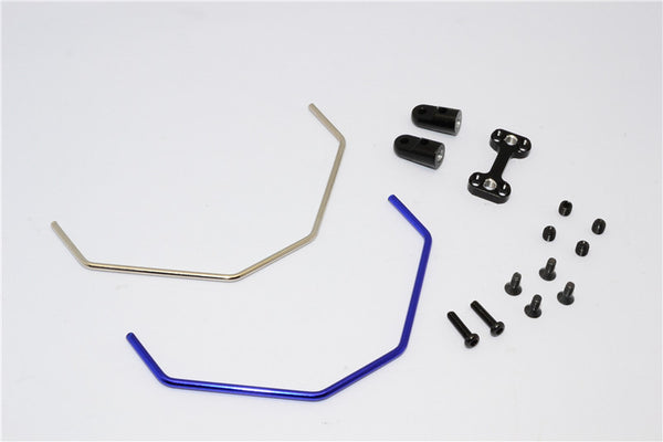 Team Losi Mini 8ight Aluminum + Hard Steel Front Anti-Roll Bar - 1 Set Black