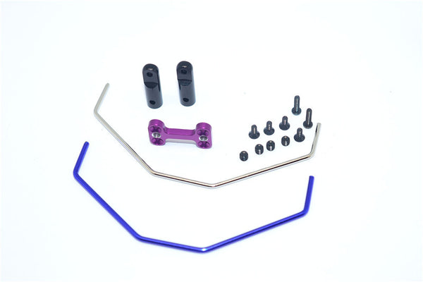 Team Losi Mini 8ight Aluminum + Hard Steel Rear Anti-Roll Bar - 1 Set Purple
