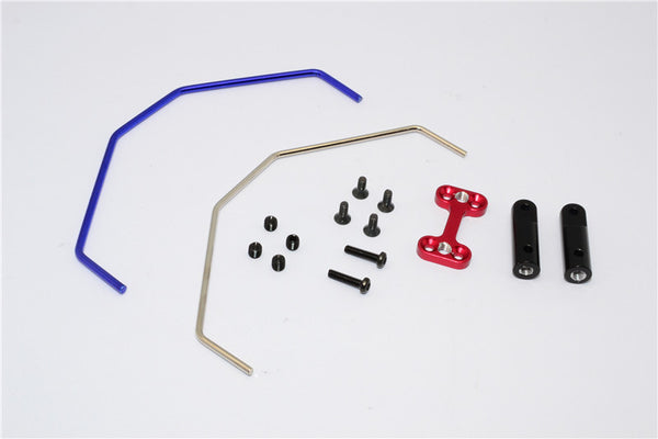 Team Losi Mini 8ight Team Losi Mini 8ight Aluminum+Hard Steel Front Anti-Roll Bar - 1 Set Red