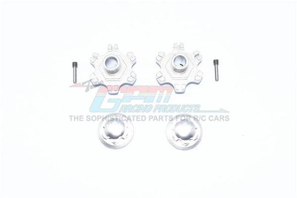 Arrma LIMITLESS All-Road Speed Bash Aluminum Wheel Hex (+6mm) + Wheel Lock - 4Pc Set Silver