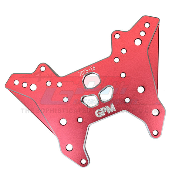 Aluminum 7075-T6 Front Damper Plate For Arrma 1:7 FIRETEAM 6S / 1:8 OUTCAST 6S / 1:8 KRATON EXB Roller- 1Pc Set Red