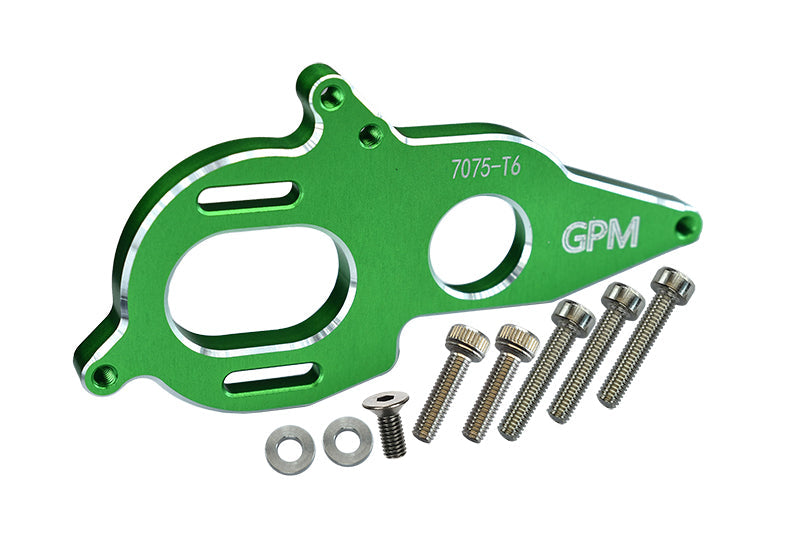Aluminum 7075-T6 Motor Heatsink Plate For Arrma 1:8 KRATON 6S / VENDETTA 3S / TYPHON TLR TUNED / 1:10 GRANITE / BIG ROCK 3S / KRATON 4S / VORTEKS 3S - 9Pc Set Green