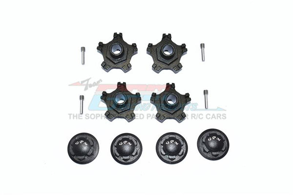Arrma INFRACTION 6S BLX Aluminum Wheel Hex (+6mm) + Wheel Lock - 8Pc Set Black