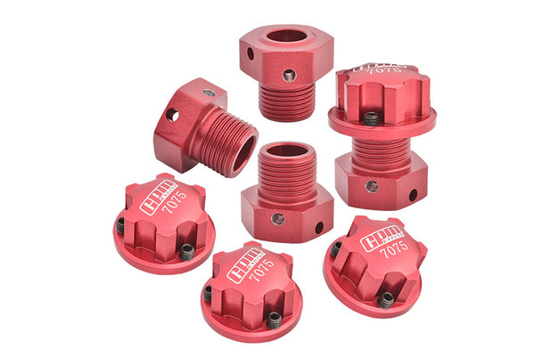 Aluminum 7075 Wheel Hex And Wheel Lock For Arrma 1:8 KRATON / NOTORIOUS / OUTCAST / KRATON EXB / TYPHON / KRATON V5 / NOTORIOUS / 1:7 INFRACTION / FIRETEAM / LIMITLESS V2 / FELONY / MOJAVE - Red