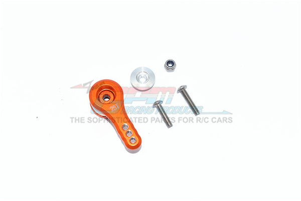 Arrma 1/8 KRATON / OUTCAST / NOTORIOUS / TYPHON, 1/7 INFRACTION / LIMITLESS Aluminum 25T Servo Horn With Built-In Spring (3 Positioning Holes) - 5Pc Set Orange