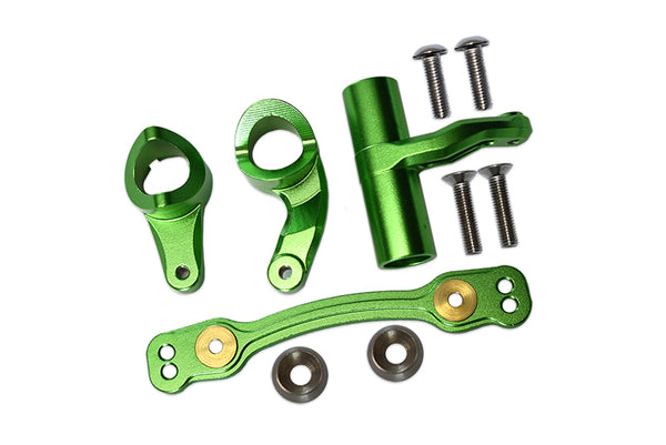 Aluminum Steering Assembly for Arrma 1:8 KRATON / OUTCAST / TYPHON / TALION / KRATON V5 / NOTORIOUS V5 / 1:7 FIRETEAM / 1:10 SENTON - 1 Set Green