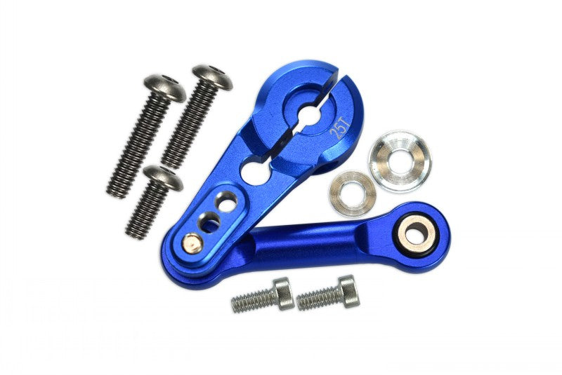 Aluminum Tie Rod + 25T Servo Horn For Arrma 1:8 Kraton / Talion / Typhon / Outcast / Notorious / Kraton V5 / Notorious V5 / 1:7 Infraction / Limitless / Mojave - 9Pc Set Blue