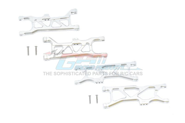 Arrma 1/10 KRATON 4S BLX Aluminum Front & Rear Lower Arms - 4Pc Set Silver