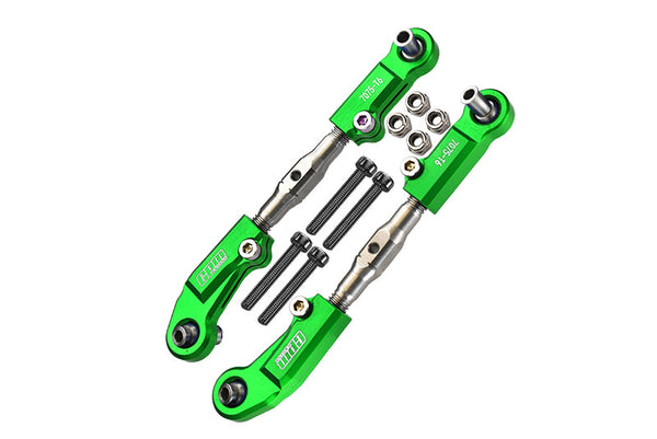 GPM for Arrma 1:7 Mojave 6S-ARA10058 / Mojave 6S V2-ARA7604V2 Aluminum 7075-T6 + Stainless Steel Adjustable Front Steering Tie Rod - Green