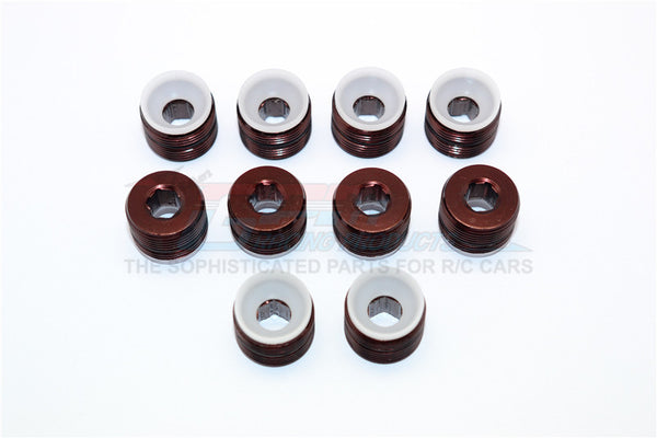 Arrma Nero 6S BLX (AR106009, AR106011) & Fazon 6S BLX (AR106020) Aluminum + Delrin Collars For GPM Front/Rear Knuckle Arms Item#MAN021/MAN022 - 10Pcs Set Brown