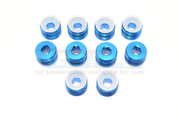 Arrma Nero 6S BLX (AR106009, AR106011) & Fazon 6S BLX (AR106020) Aluminum + Delrin Collars For GPM Front/Rear Knuckle Arms Item#MAN021/MAN022 - 10Pcs Set Blue