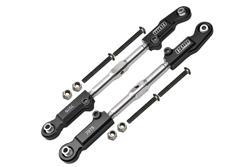 Aluminum 7075-T6 + Stainless Steel Rear Camber Links For Arrma 1/8 4WD ELECTRIC TALION 6S BLX ARA106048 Upgrades - Black