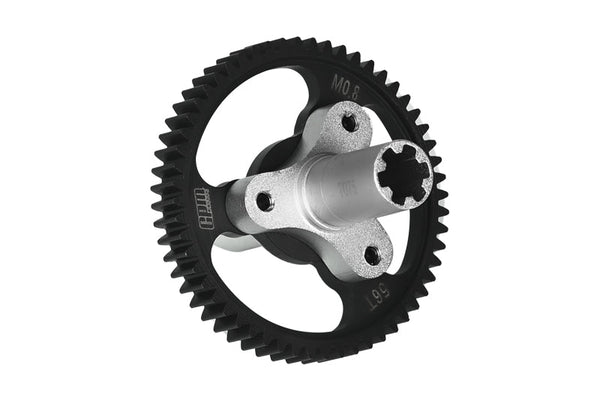 Medium Carbon Steel 56T Spur Gear 0.8 Module/32 Pitch For Arrma  1:10 KRATON 4S / SENTON 3S / VORTEKS 3S / OUTCAST 4S /  BIG ROCK V3 / GRANITE 3S / 1:8 VENDETTA 3S / INFRACTION V3 / TYPHON 3S - Silver