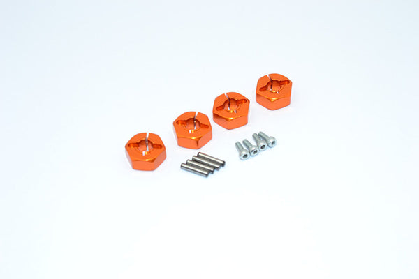 Tamiya MF01X & M06 Aluminum Hex Adapter (12mmX6mm) - 4Pcs Set Orange