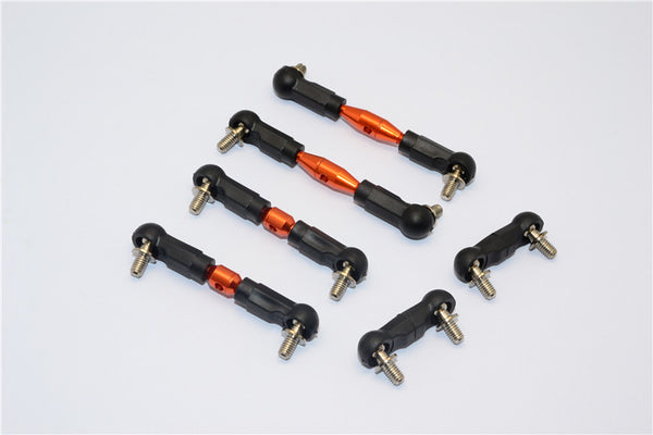 Tamiya MF01X Aluminum Completed Tie Rod - 6Pcs Set Orange