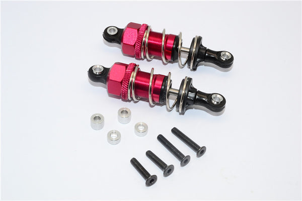 Tamiya MF01X & M06 Aluminum Rear Adjustable Spring Damper 53mm With Plastic Ball Top - 1Pr Set Red