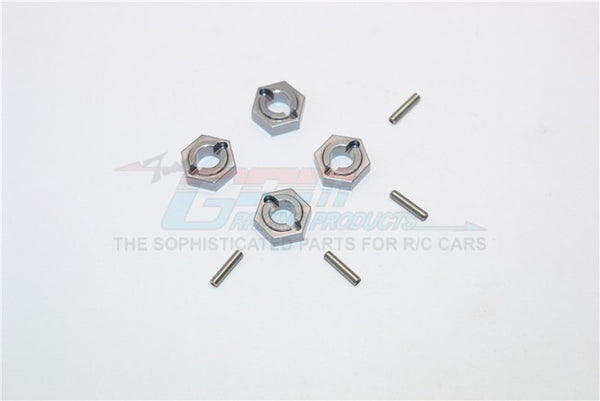 Kyosho Mini Inferno Aluminum Drive Adaptor With Pins - 4Pcs Set Gray Silver