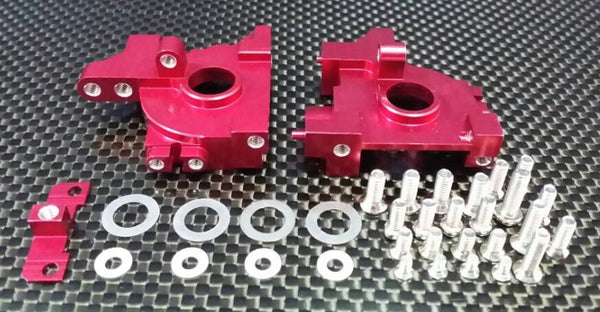 Kyosho Mini Inferno Aluminum Front/Rear Gear Box With Screws - 2 Pcs Set Red