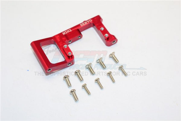 Kyosho Mini Inferno Aluminum Servo Mount With Screws (For Mini Servo) - 1Pc Set Red
