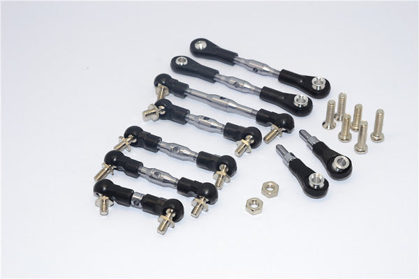 Kyosho Mini Inferno Aluminum Completed Tie Rod With Screws - 9 Pcs Set Gray Silver