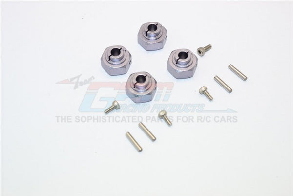 Axial SMT10 Grave Digger (AX90055) Aluminum Hex Adaptors (12mm) - 4Pcs Set Gray Silver