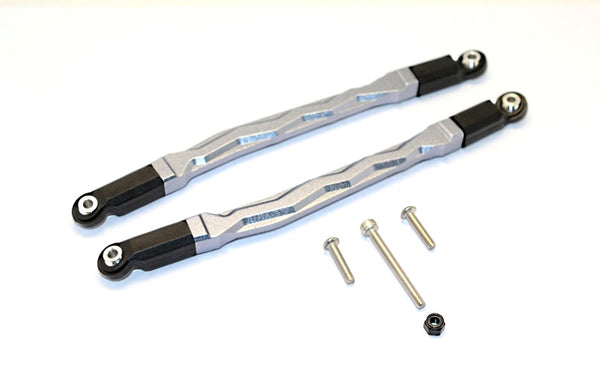 Axial SMT10 Grave Digger (AX90055) & MAX-D (AX90057) Aluminum Front/Rear Upper Chassis Link Parts - 1Pr Set Gray Silver