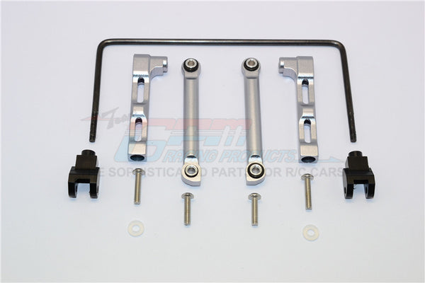 Axial SMT10 Grave Digger (AX90055) Aluminum+Hard Steel Rear Anti-Roll Bar - 13Pcs Set Gray Silver