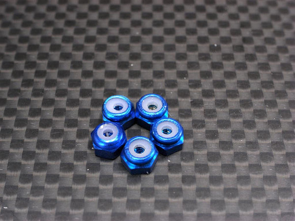 Kyosho Mini-Z Monster Aluminum 2mm Lock Nuts - 5Pcs Blue