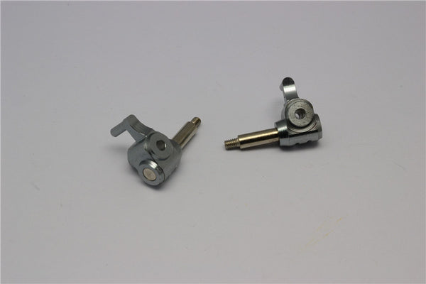 Kyosho Mini-Z Monster Aluminum Front Knuckle Arm Set (2 Deg Caster) - 1Pr Gray Silver