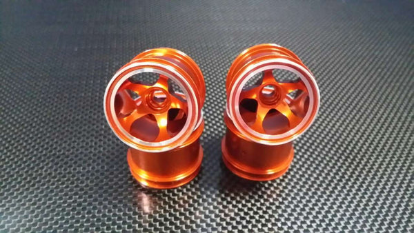 Kyosho Mini-Z Monster Aluminum Front+Rear 3D Sinkage Rims (5 Poles) - 2Prs Orange
