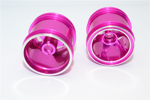 Kyosho Mini-Z Monster Aluminum Front/Rear 3D Sinkage Rims (5 Poles) - 1Pr Pink