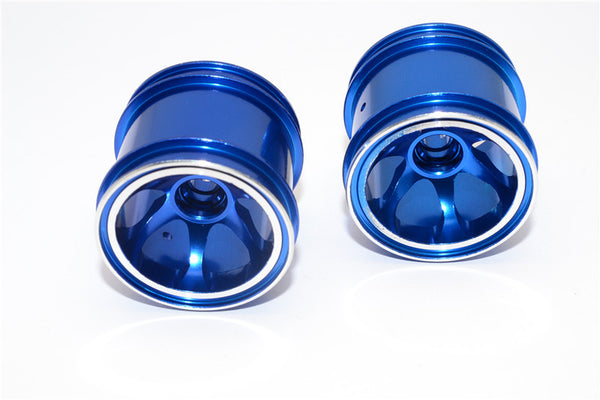 Kyosho Mini-Z Monster Aluminum Front/Rear 3D Sinkage Rims (6 Poles) - 1Pr Blue