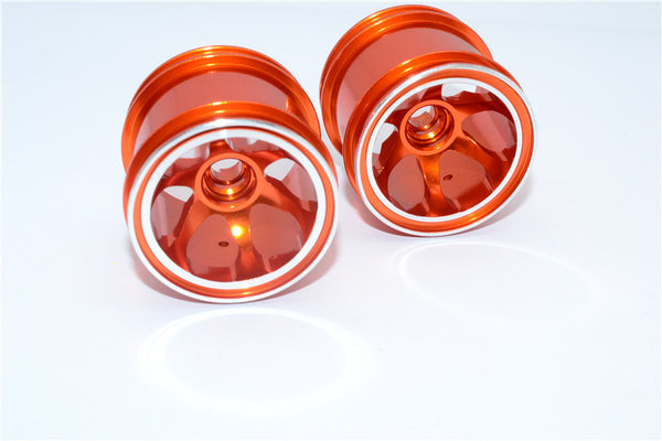 Kyosho Mini-Z Monster Aluminum Front/Rear 3D Sinkage Rims (6 Poles) - 1Pr Orange