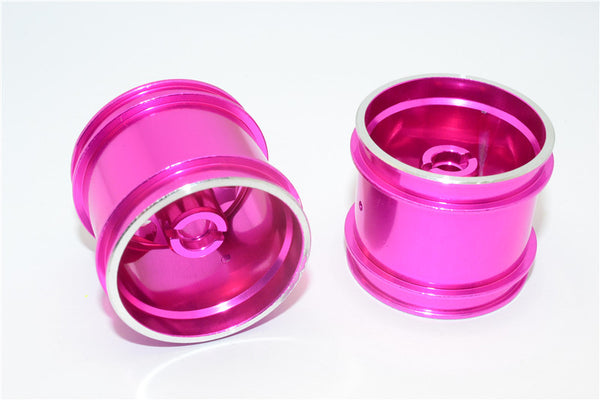 Kyosho Mini-Z Monster Aluminum Front/Rear 3D Sinkage Rims (6 Poles) - 1Pr Pink