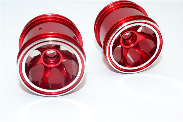 Kyosho Mini-Z Monster Aluminum Front/Rear 3D Sinkage Rims (6 Poles) - 1Pr Red