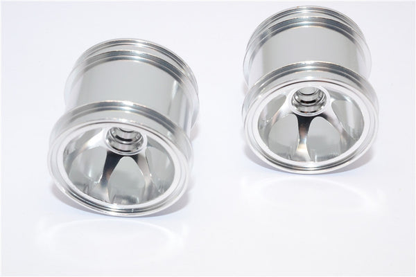 Kyosho Mini-Z Monster Aluminum Front/Rear 3D Sinkage Rims (6 Poles) - 1Pr Silver