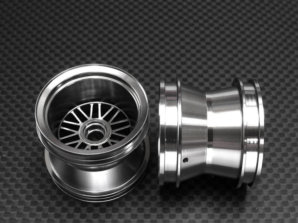 Kyosho Mini-Z Monster Aluminum Front/Rear Flat Bbs Rims (10 Poles) - 1Pr Silver