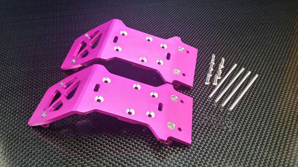 HPI Savage XS Flux Aluminum Front + Rear Skid Plates - 2 Pcs Set Pink