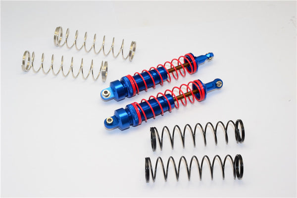 HPI Savage XS Flux Aluminum Front/Rear Dampers With Aluminum Ball Ends & 1.1mm, 1.2mm, 1.3mm Coil Springs - 1Pr Set Blue