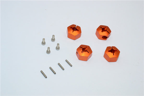 Team Losi Mini 8ight-T Truggy Aluminum Drive Adapter (12mm x 8mm) - 4Pcs Set Orange