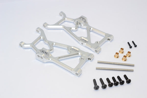 Team Losi Mini 8ight-T Truggy Aluminum Front Suspension Arm - 1Pr Set Silver