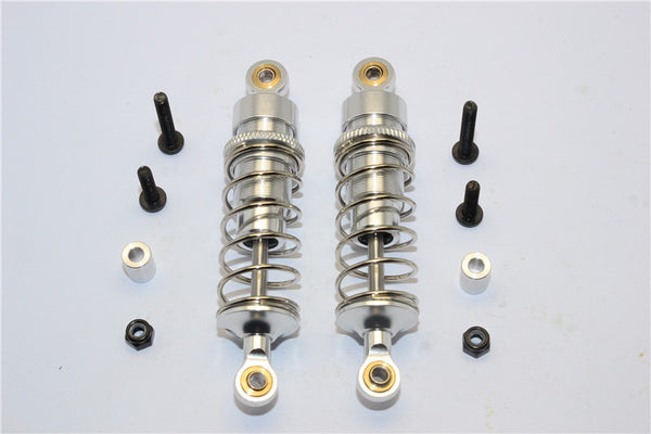 Team Losi Mini 8ight-T Truggy Aluminum Front Adjustable Spring Damper (68mm) - 1Pr Set Silver