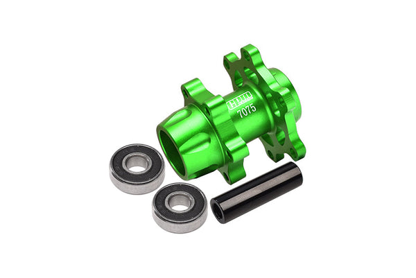 Aluminum 7075-T6 Front Wheel Hub Hex (Enlarged Inner Bearing) For LOSI 1:4 Promoto-MX Motorcycle Motorbike RTR LOS06000 LOS06002 Upgrades - Green
