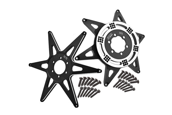 Aluminum 7075 Front & Rear Wheel Pattern Buckle For LOSI 1:4 Promoto MX Motorcycle Dirt Bike RTR FXR LOS06000 LOS06002 Upgrades - Black