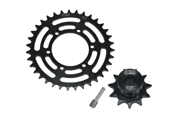 Medium Carbon Steel Hub Chain Sprocket Set (35T/11T) For LOSI 1:4 Promoto-MX Motorcycle Dirt Bike RTR FXR LOS06000 LOS06002 Upgrades