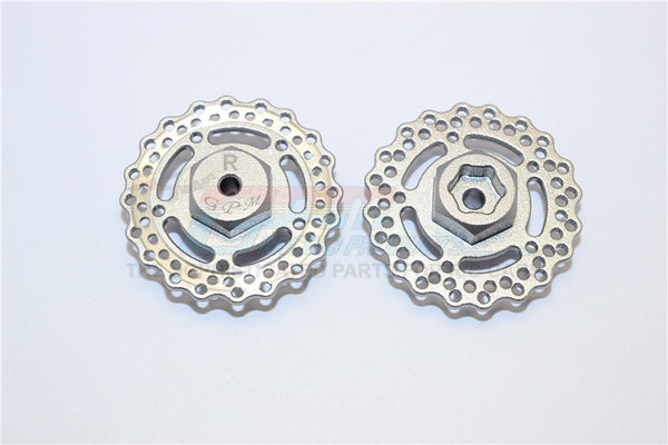 Axial Yeti Jr. SCORE Trophy Truck (AX90052) Aluminum Rear Wheel Hex With Brake Disk - 2Pcs Gray Silver